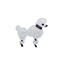 Mini White Poodle Dog, Facing Right, Embroidered, Iron on Patch